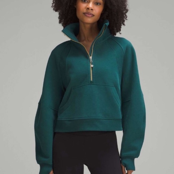 lululemon athletica Tops - Lululemon Scuba Oversized Funnel-Neck Half Zip in storm teal